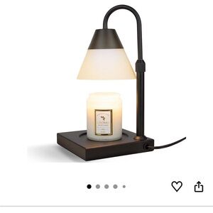 Black Glass & Metal Candle Warmer Lamp - Black